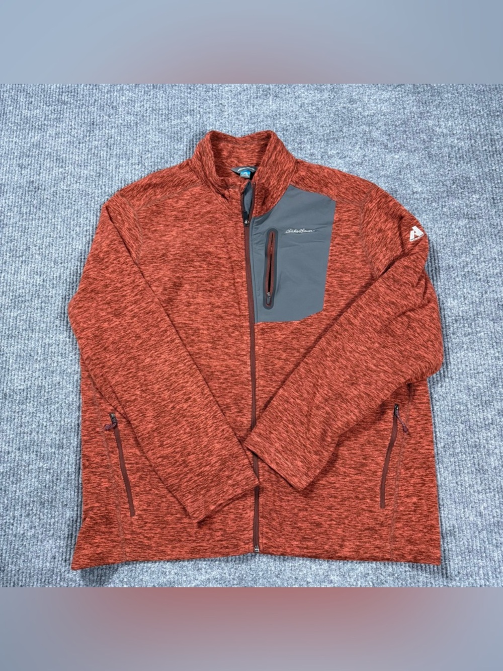 Eddie Bauer First Ascent Fleece Jacket Mens 2XL Orange Full Zip Outdoor Hiking